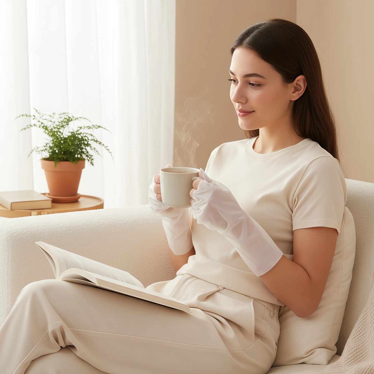 Djupt återfraktande handmask